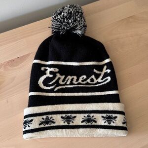 Ernest Cider Canadian Black and White Knit Toque Beanie Unisex